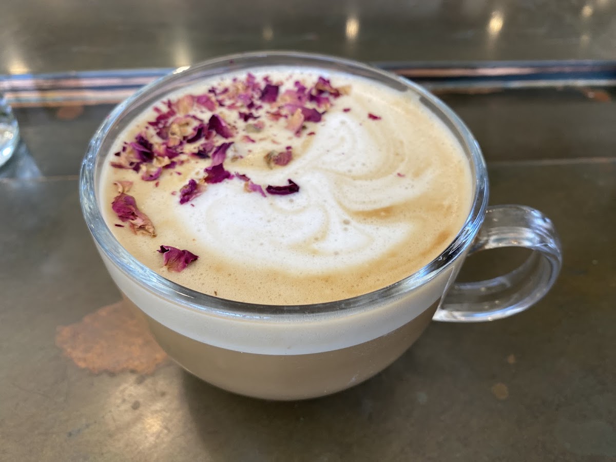 Cardamom rose latte