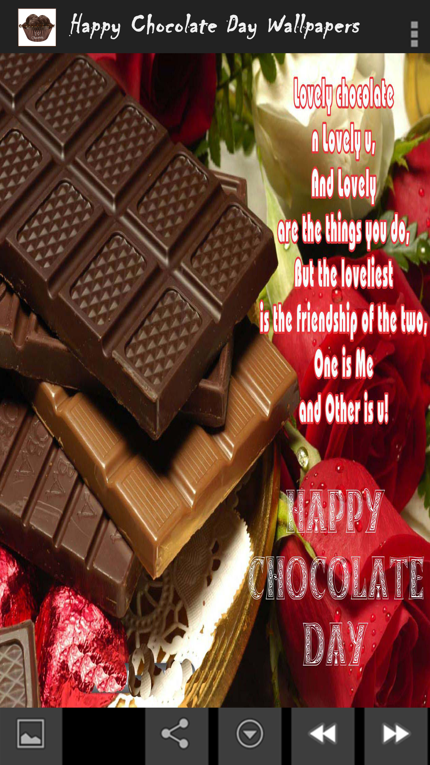 Android application Happy Chocolate Day screenshort