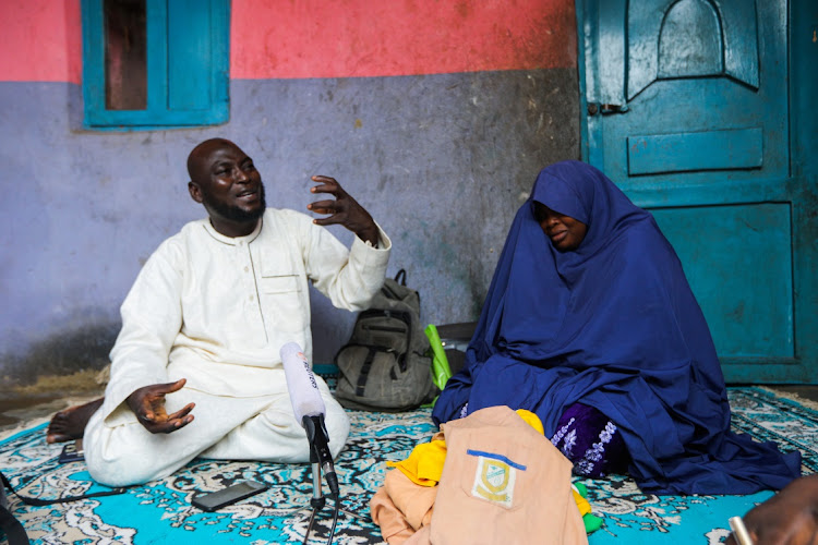 Abubakar Adam and wife, parents of seven children kidnapped at Salihu Tanko Islamic school, speak during an interview with Reuters at their house in Tegina, Niger State, Nigeria, on August 11 2021.