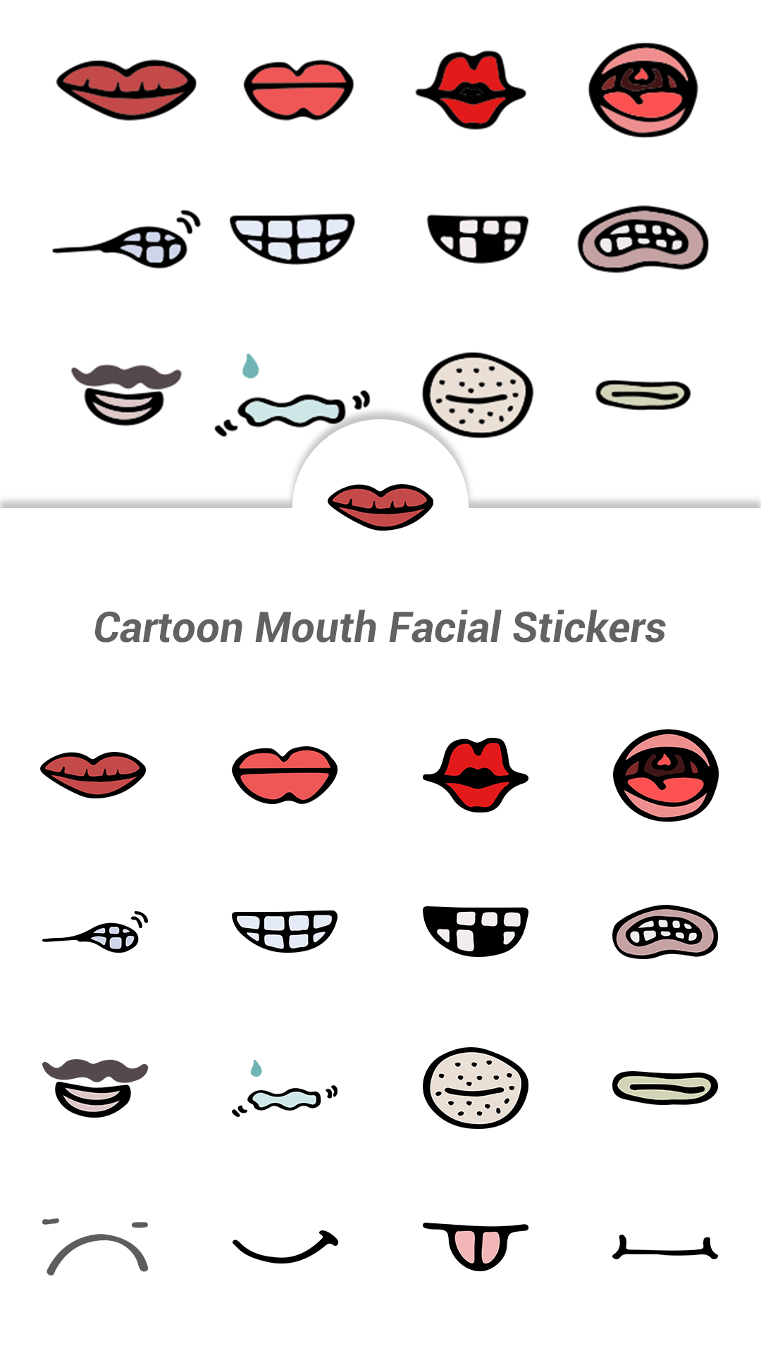 Android application Cartoon Mouth Facial Stickers screenshort