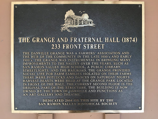 THE GRANGE AND FRATERNAL HALL (1874) 233 FRONT STREET THE DANVILLE GRANGE WAS A FARMERS' ASSOCIATION AND THE HUB OF THE COMMUNITY IN THE LATE 1800's AND EARLY 1900's, THE GRANGE WAS INSTRUMENTAL...