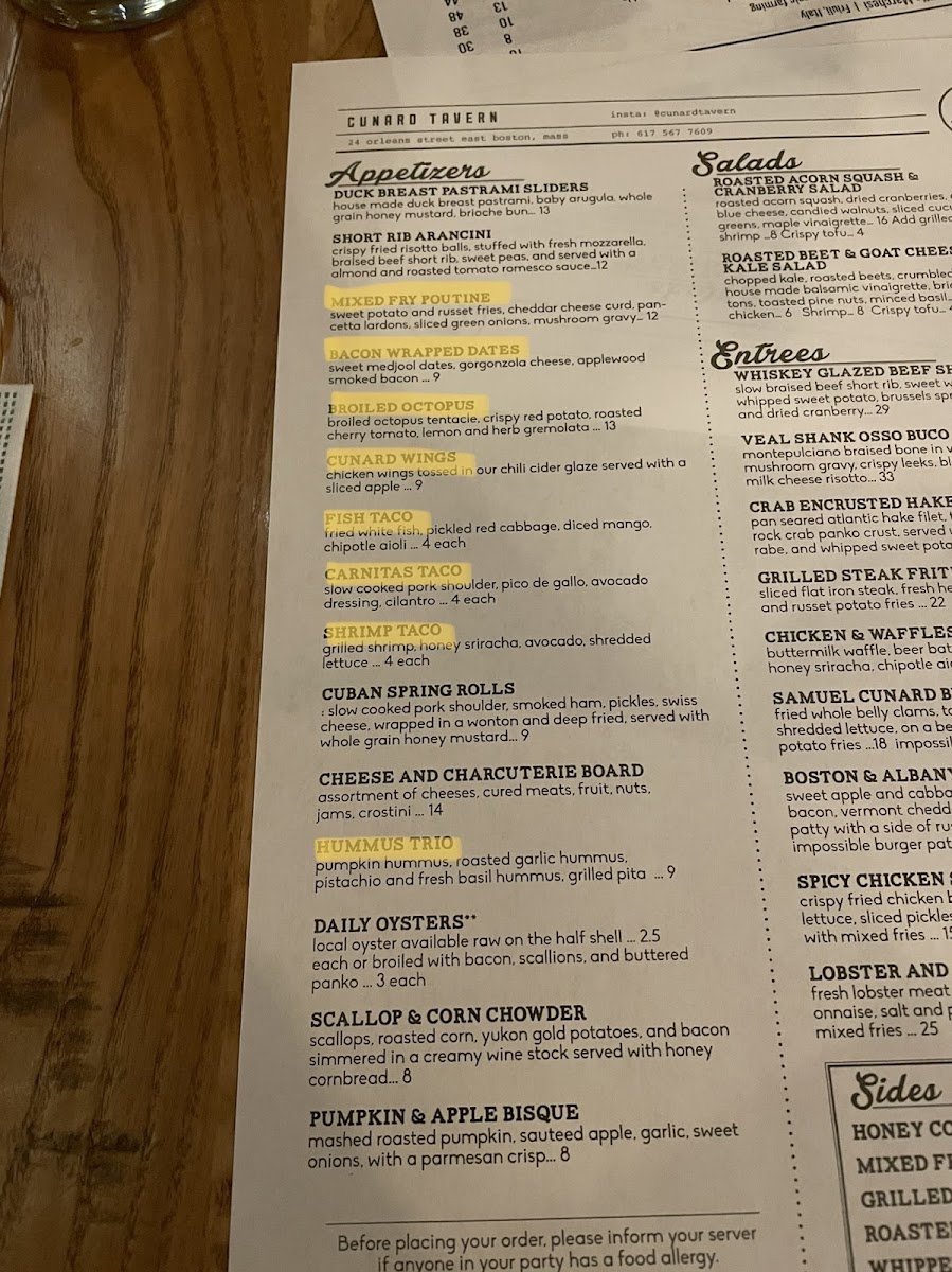 Menu with gf apps highlighted