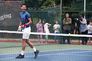 Novak Djokovic of Serbia attends a training session in Belgrade, Serbia. 