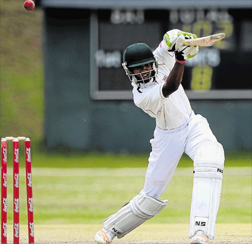 SWEET TIMING: Akhona Mnyaka of Border drives the ball into the covers in the match against Northerns at St Stithian’s College, Johannesburg yesterday Picture: GALLO IMAGES