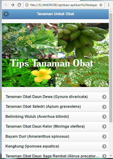 Android application Tips Medicinal Plants screenshort