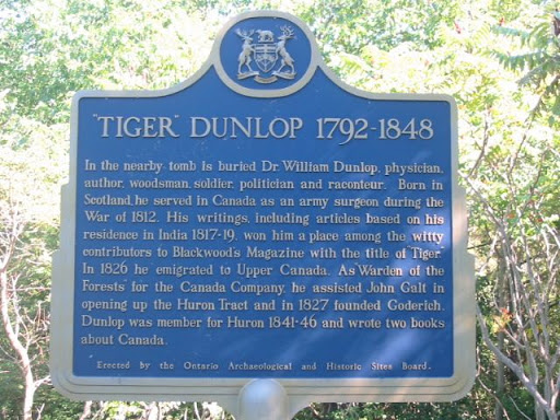 In the nearby tomb is buried Dr. William Dunlop, physician, author, woodsman, soldier, politician and raconteur. Born in Scotland, he served in Canada as an army surgeon during the War of 1812....