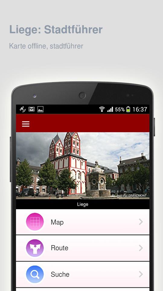Android application Liege: Offline travel guide screenshort