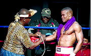 Trainer Themba Zulu and  Xolani Mvubu preparing for Saturday's fight. PHOTO: N-Squared