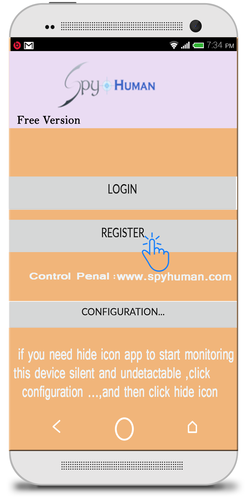 Android application Spy Human Rev screenshort
