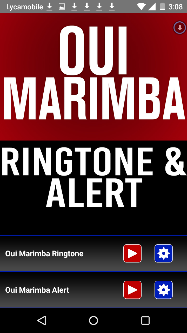 Android application Oui Marimba Ringtone and Alert screenshort