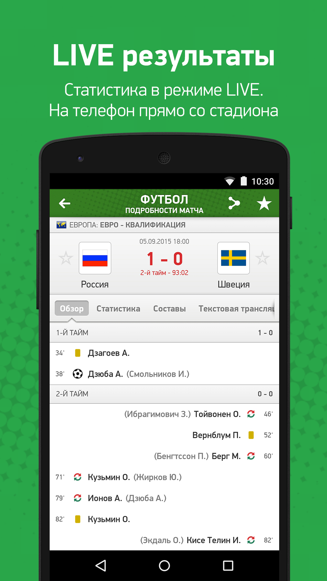 Android application Флешскоре - Flashscore Myscore screenshort