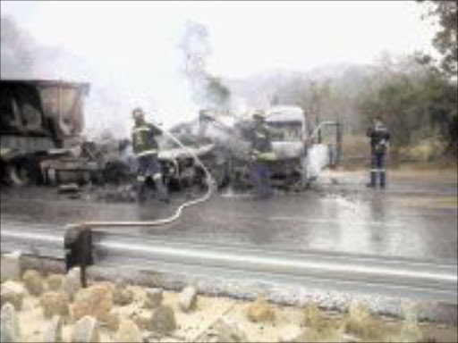 AFTERMATH: Four people died in an accident near Matsulu junction on Friday. Pic: ANDREW HLONGWANE. 14/08/2009. © Sowetan.