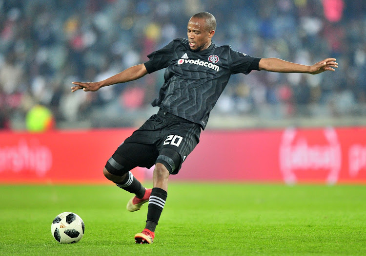 Orlando Pirates midfielder Xola Mlambo in action during the Absa Premiership match against Supersport United at Orlando Stadium in Soweto, south of Johannesburg, on September 15 2018.