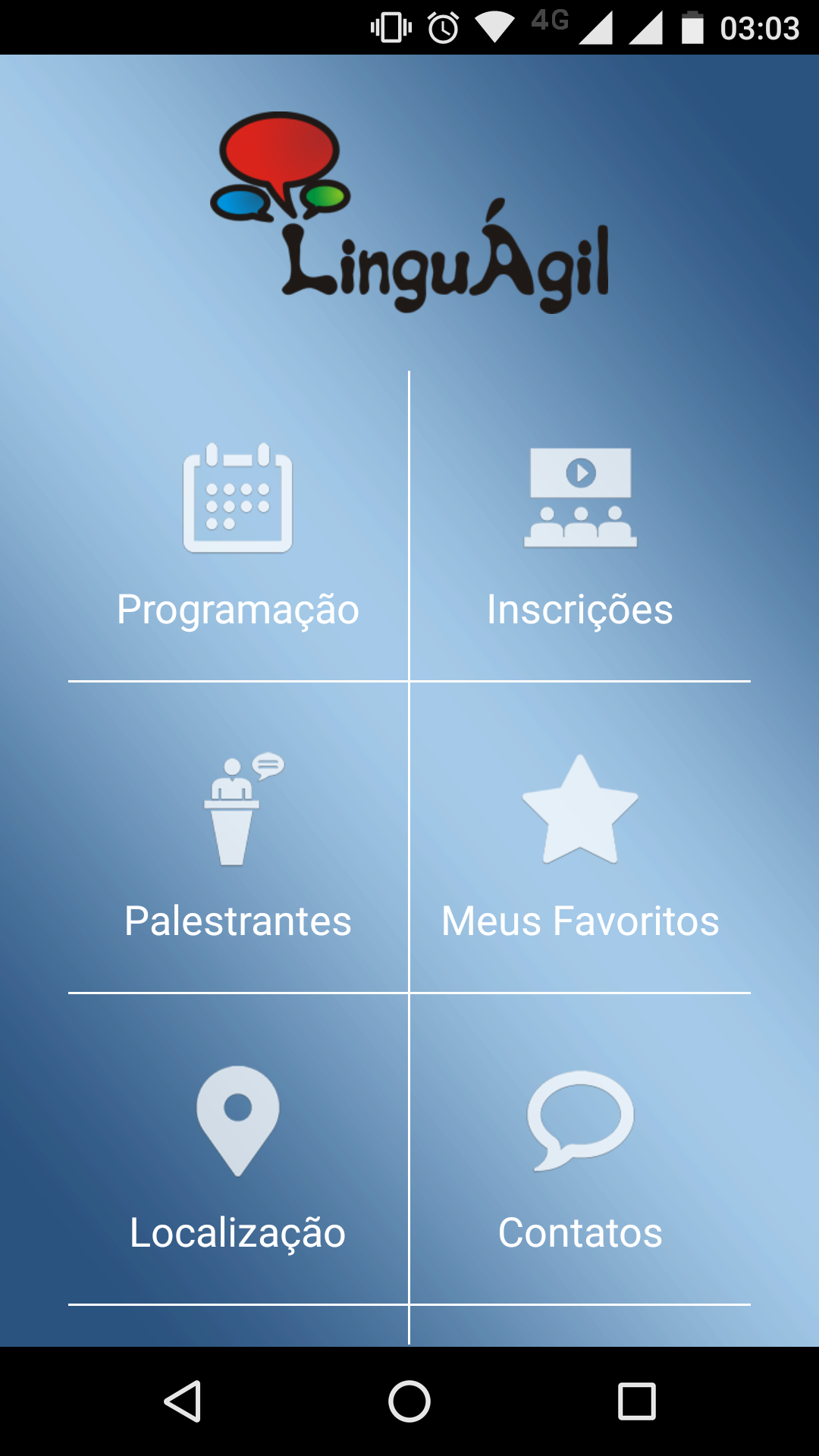 Android application LinguÁgil 2016 screenshort