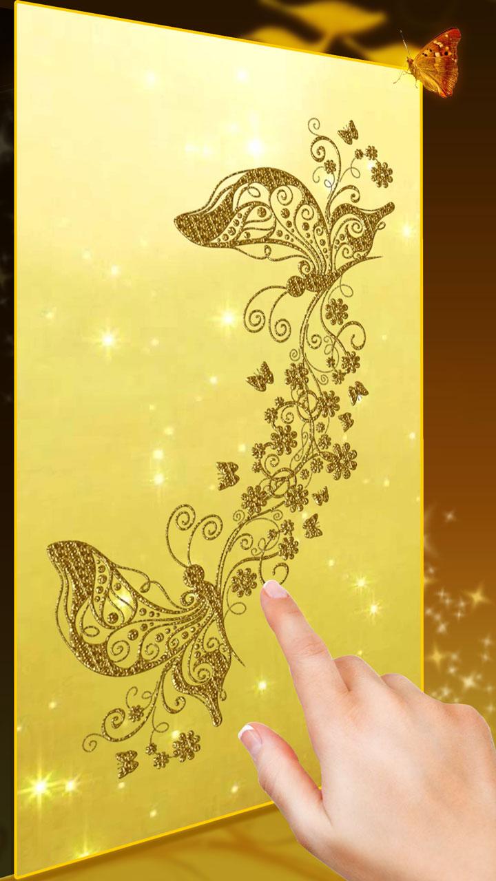 Android application Golden dancing butterfly HD screenshort