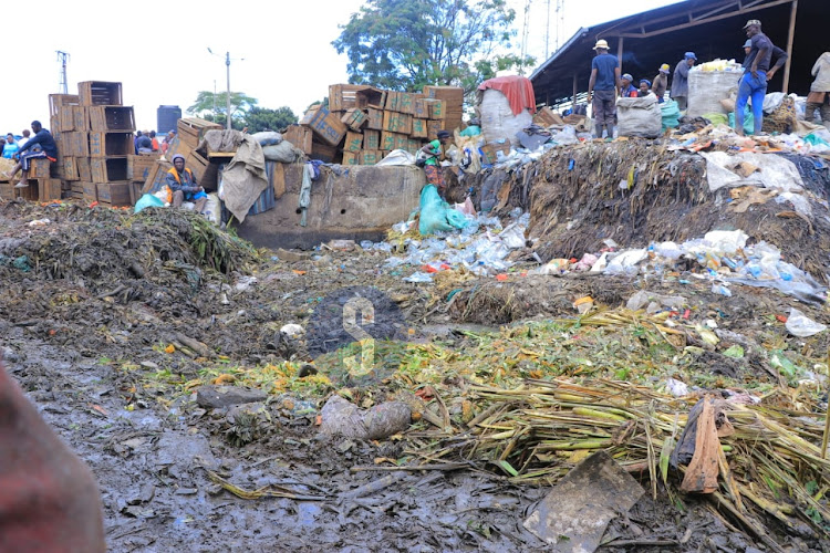 Traders working close to the dumpsite at Muthurwa Market decry inhumane conditions on April 16, 2024.