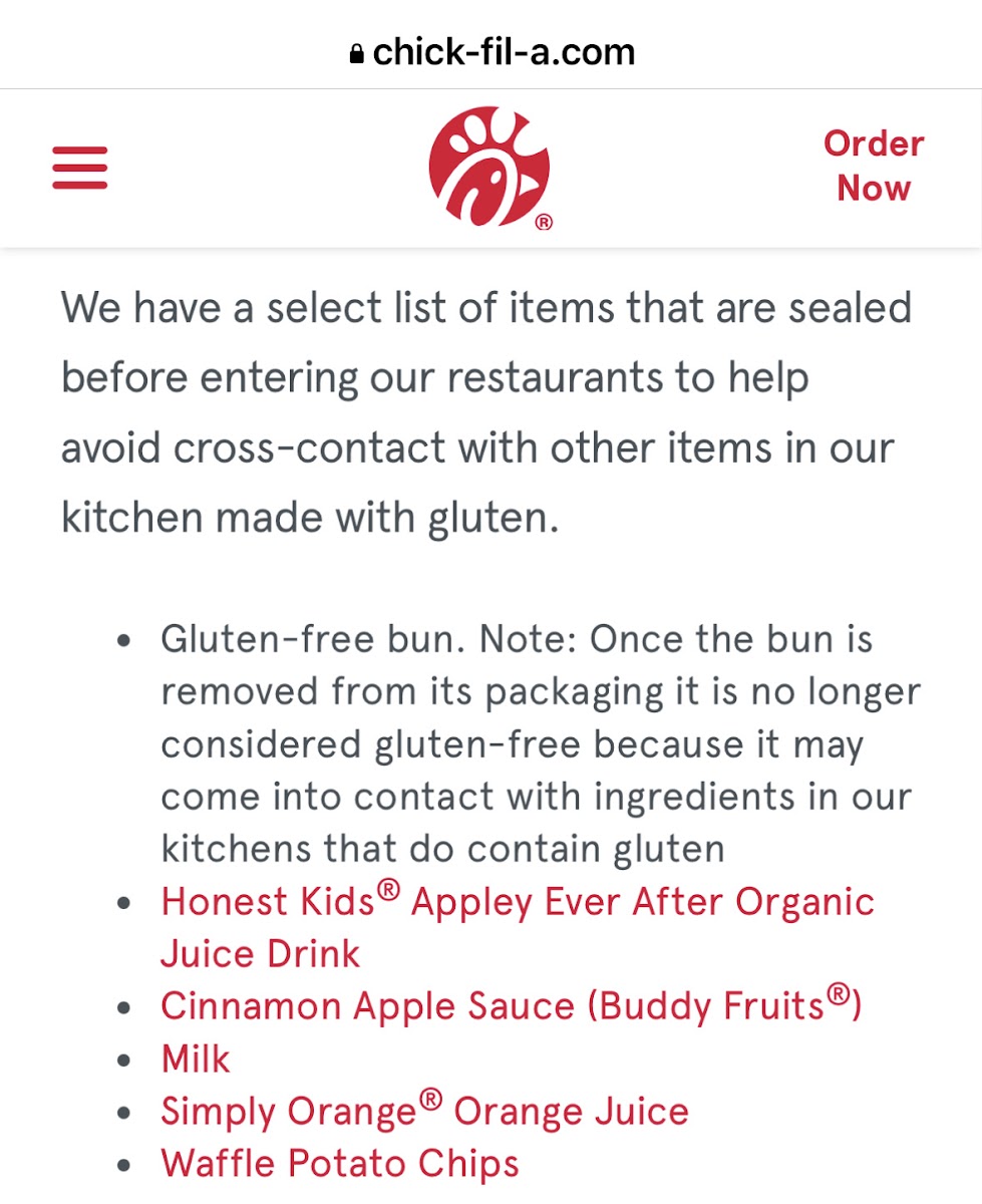 Gluten-Free at Chick-fil-A