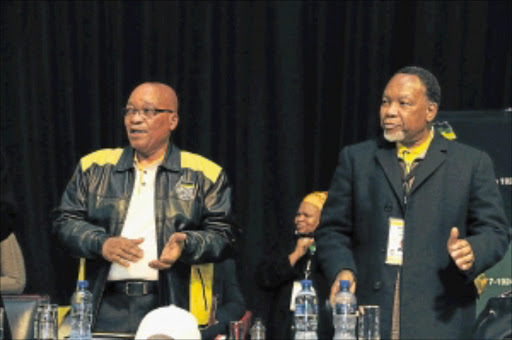 TWO SIDES: President Jacob Zuma with Deputy President Kgalema Motlanthe at the opening of the ANC's crucial 4th national policy conference held at Gallagher Estate in Midrand, Gauteng. PHOTO: ANC Communications Unit