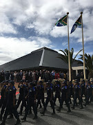 Some of the 500 newly trained law enforcement officers also marched in the parade on Thursday.