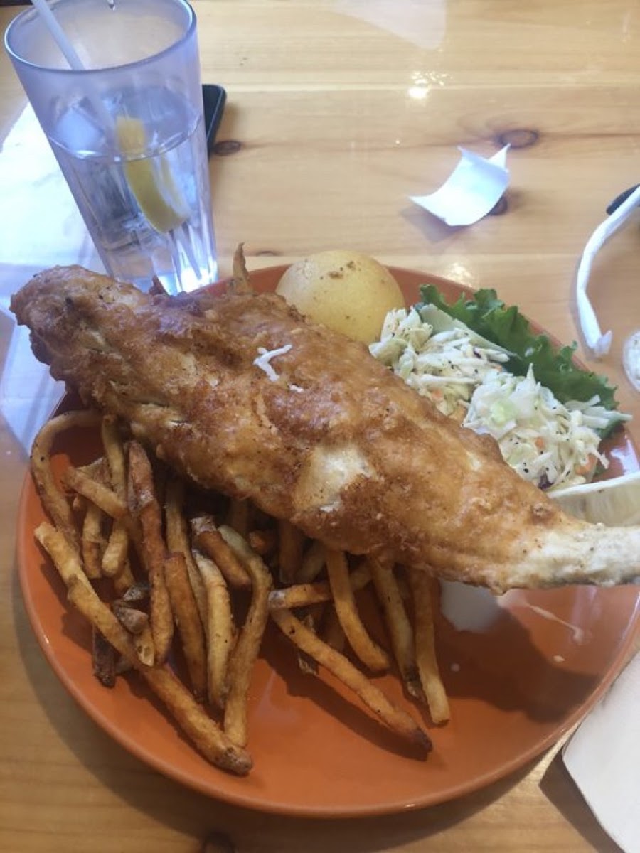 Gluten free fish fry during Lent on Fridays! Includes coleslaw, fries, and roll!