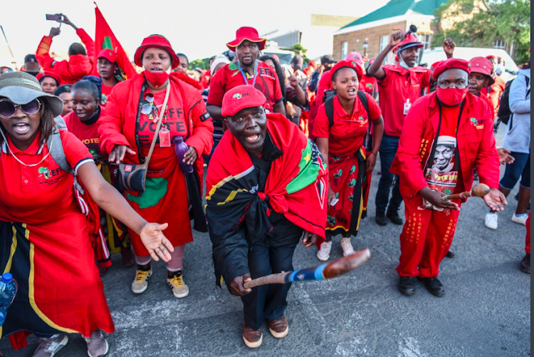 A sea of red has descended in the Free State Town of Senekal where two men Sekwetje Isaiah Mahlamba and Sekola Piet Matlaletsa accused of killing farm manager Brendin Horner will appear at the Senekal magistrate's court on October 16 2020.