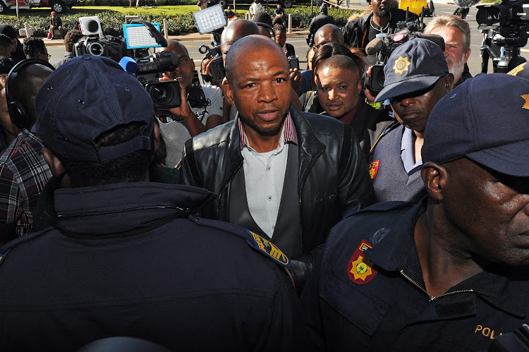 Supra Mahumapelo arriving at the state capture commission in Parktown.