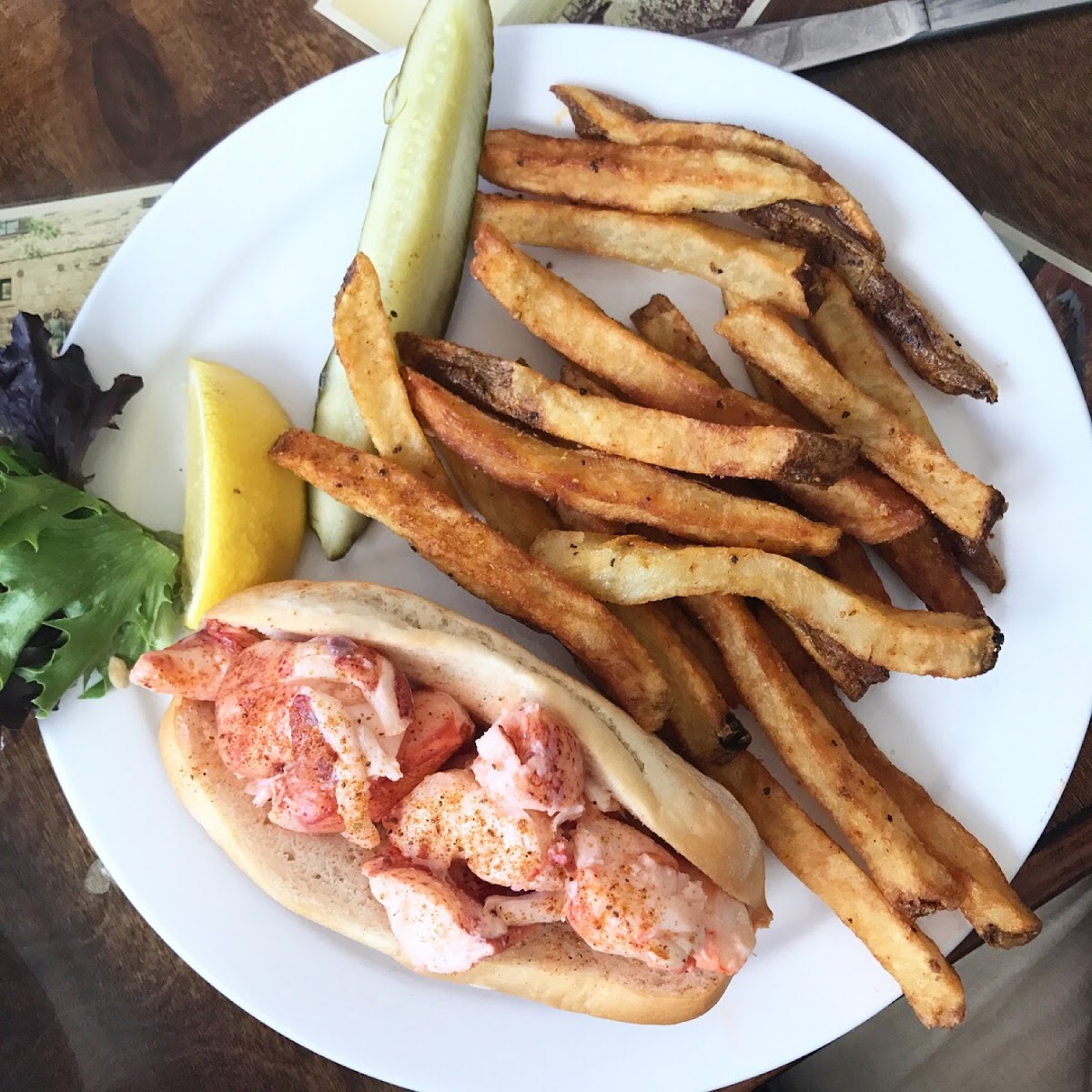 Lobster roll with pub fries (all GF!)