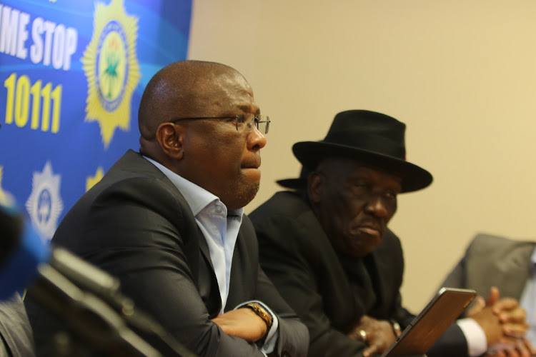 Police Minister Bheki Cele with Eastern Cape Premier Oscar Mabuyane.