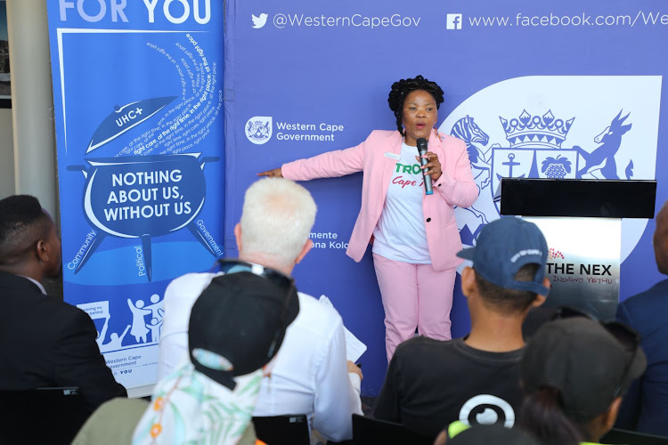 Health MEC Nomafrench Mbombo during the unveiling of the Western Cape violence prevention unit that will use data from healthcare centres to fight crime.