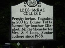 Presbyterian. Founded in 1900 by Edgar Tufts. Named for teacher Elizabeth McRae & benefactor Mrs. S. P. Lees. Senior college since 1988.Plaque via North Carolina Highway Historical Marker Program,...