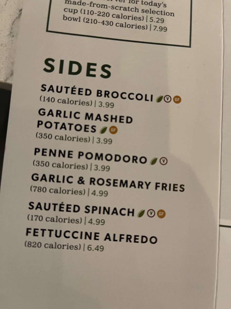 Carrabba's gluten-free menu