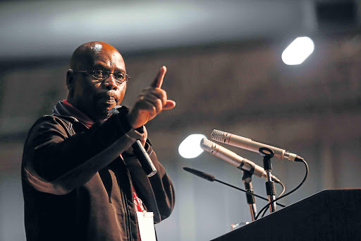 POINTING FINGERS: Cosatu president S'dumo Dlamini went on the attack at the federation’s Midrand congress Picture: MOELETSI MABE