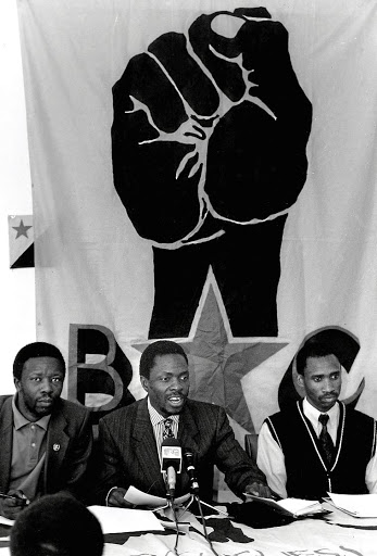 Black Consciousness exponents Strike Thokwane, Lybon Mabasa and John Modikwe during Azapo's heyday. Many people did not know it was the party's 40th birthday at the weekend. /Robbie Botha