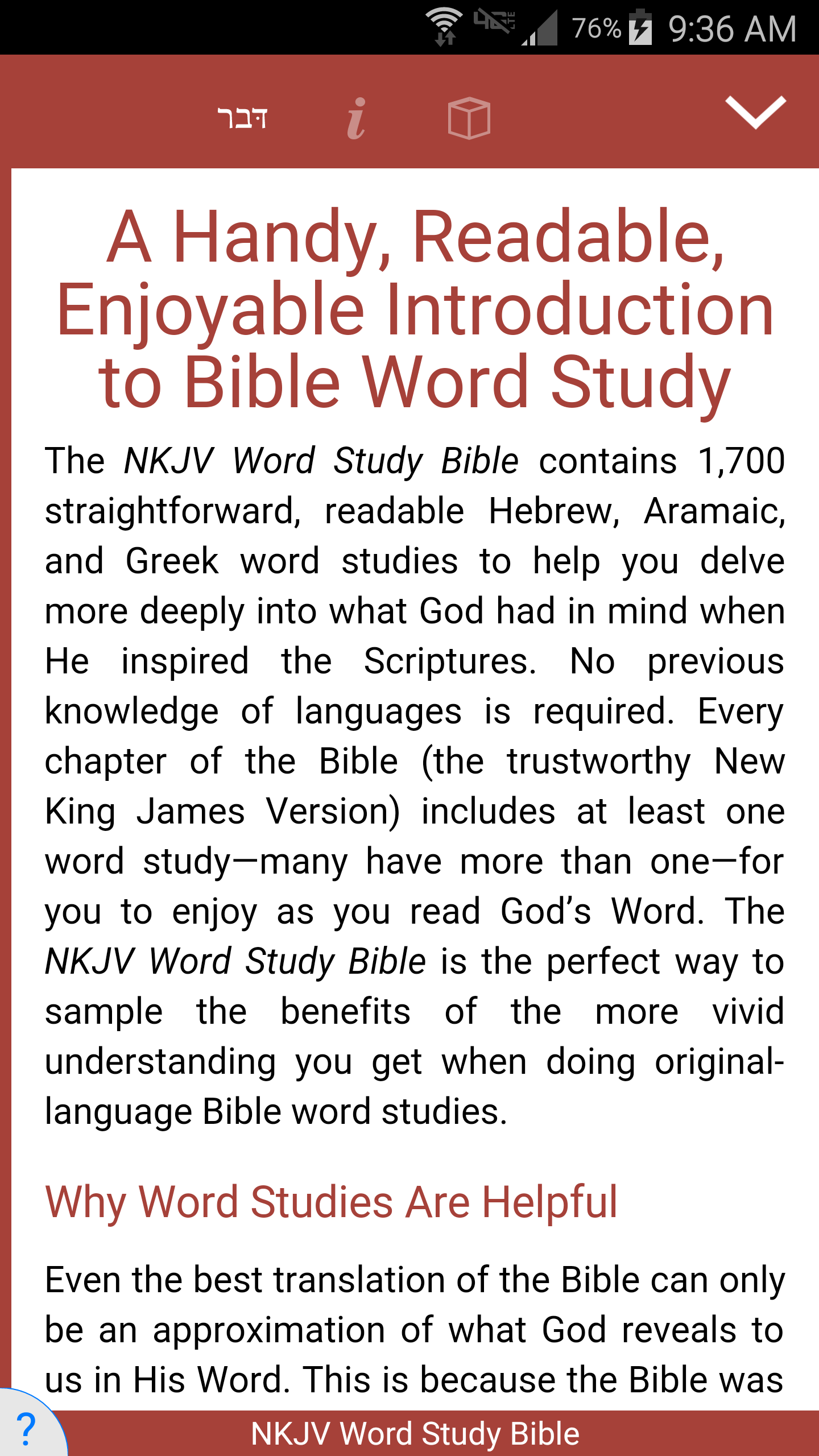 Android application NKJV Word Study Bible screenshort