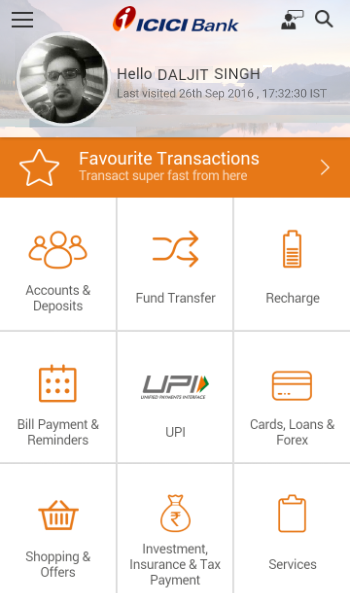 Android application iMobile Pay by ICICI Bank screenshort