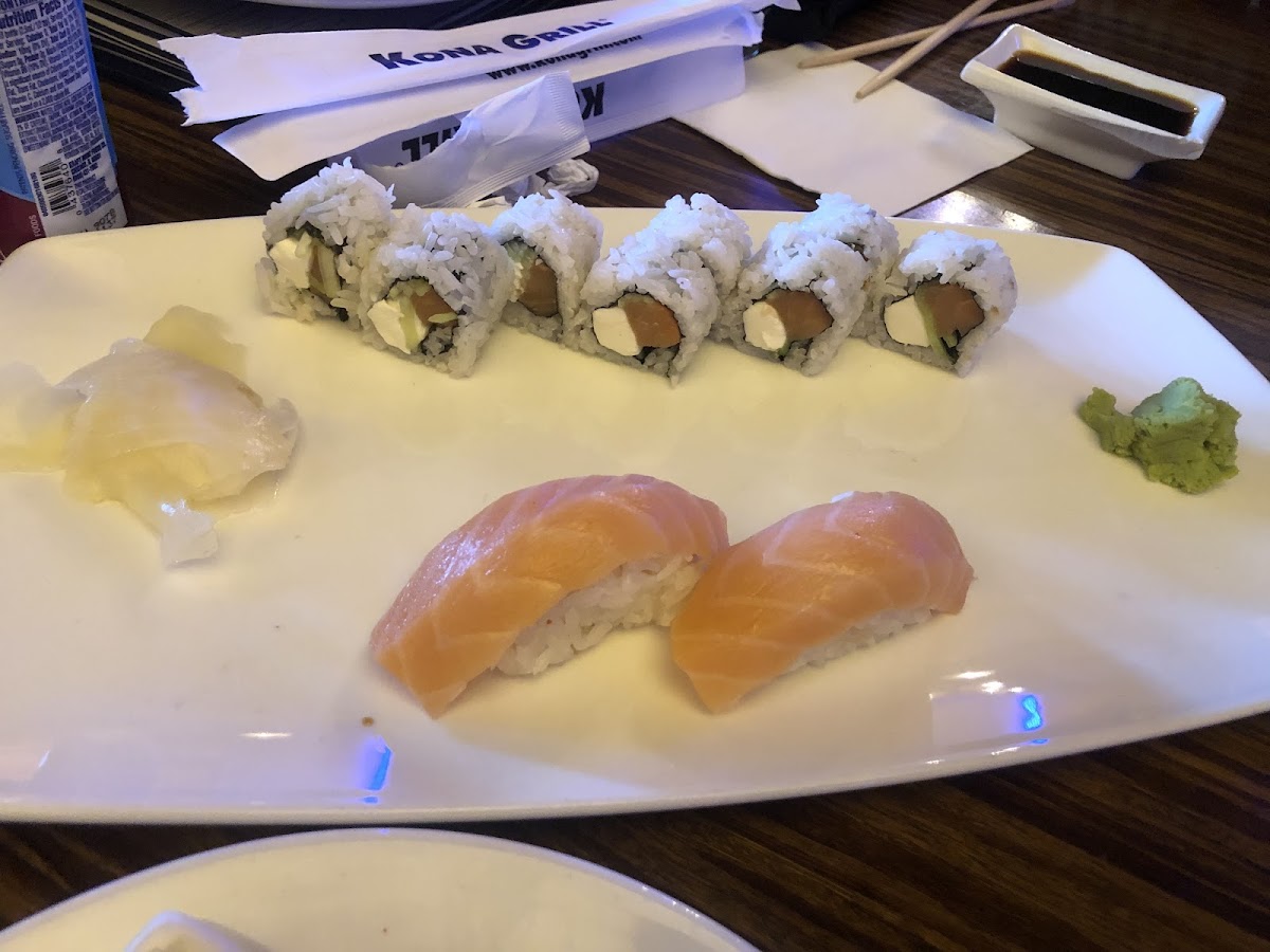 Gluten-Free Salmon Sushi and GF Philadelphia Roll