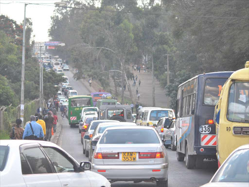 Traffic jam along Ngong road.Photo/file