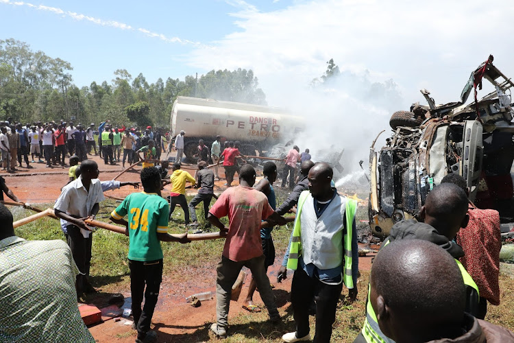 Friday's accident scene at Mundika, Busia where two people perished.