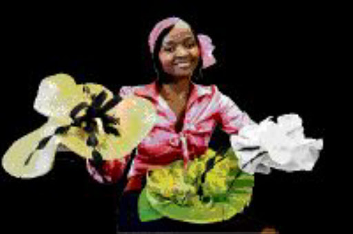 STYLISH HATS: Thembi Mabule with some of the hats she designed for her clients. Pic: Bongani Mnguni. Circa August 2009. © Sowetan.