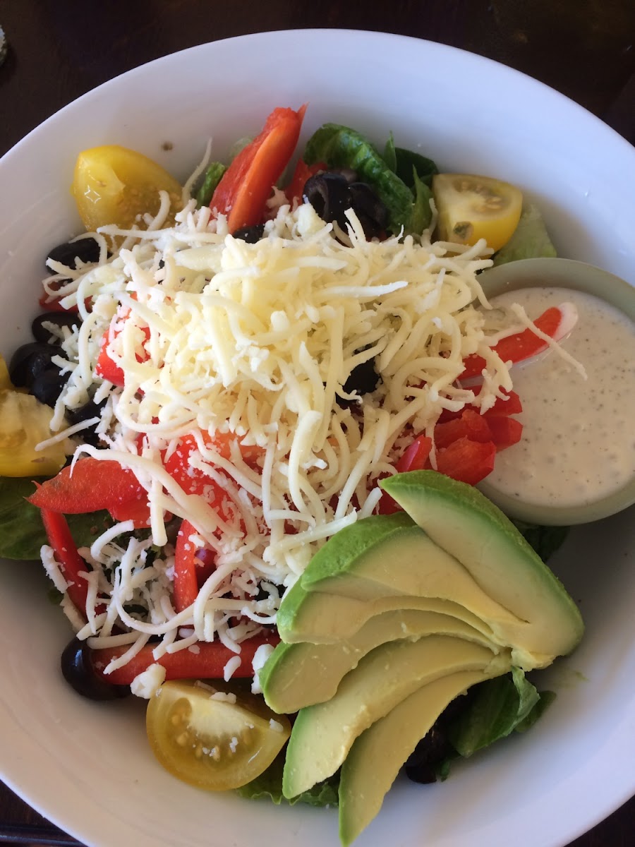 Southwest salad with homemade ranch dressing