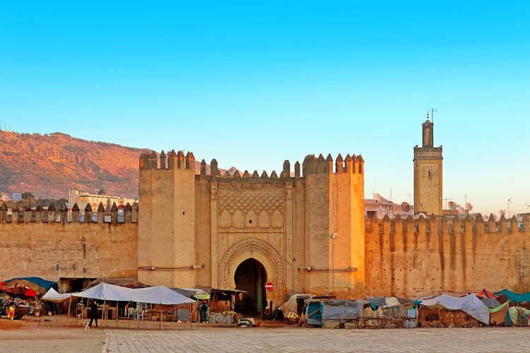 The gate to ancient medina of Fez in Morocco.