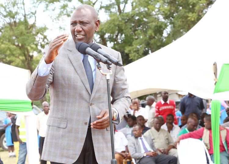 Deputy President William Ruto during the One Acre Fund milestone celebration of supporting smallholder farmers, Lurambi, Kakamega County on March 30, 2019.