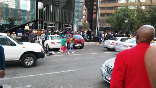 PHOTO: Angry taxi drivers protesting against Uber licensing Picture Credit : Penwell Dlamini