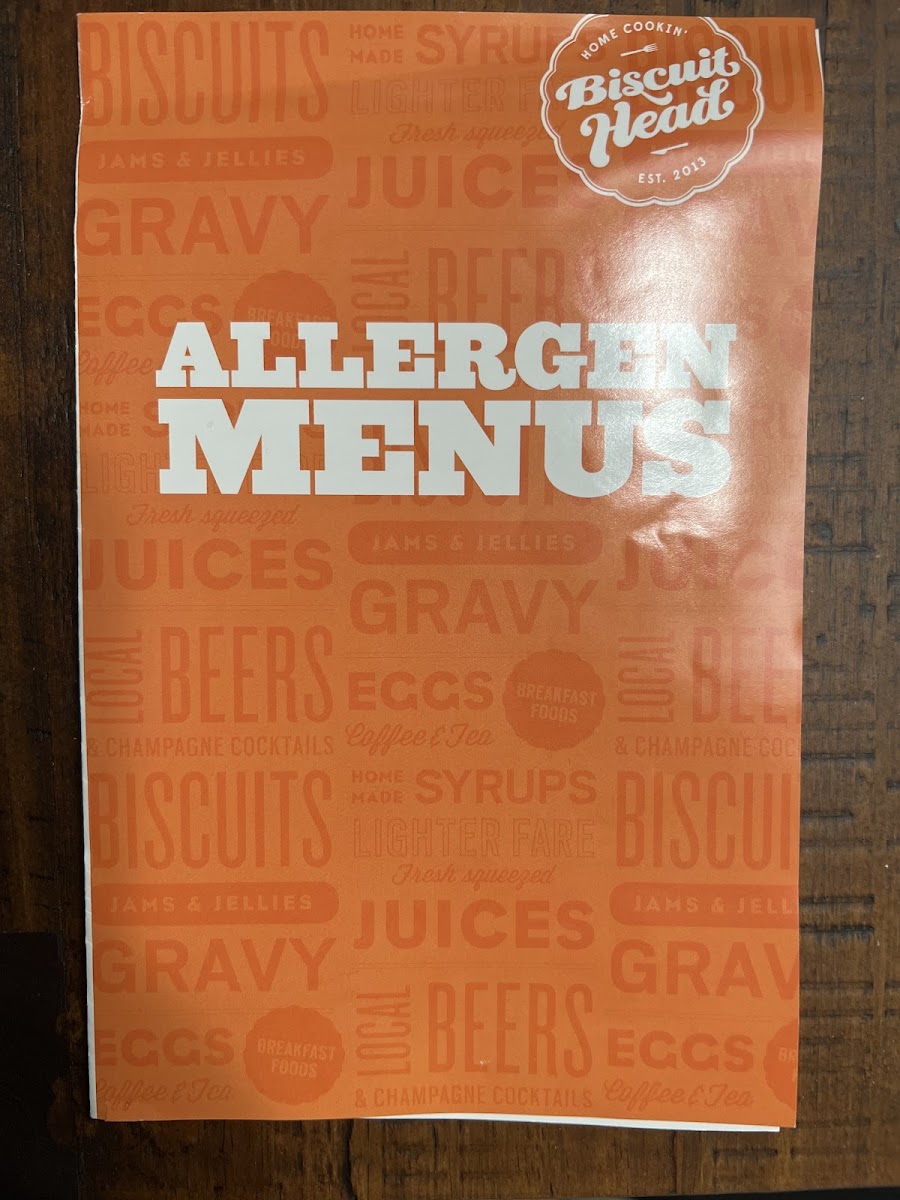 Biscuit Head gluten-free menu