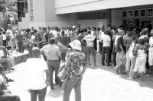 ENROLMENT: Registrations continued at Durban University of Technology (DUT) yesterday after students embarked on protests in support of demands that students who owe the institution millions of rands in tuition fees be allowed to register for the new academic year. Pic. Makgotso Gulube. © Sowetan.