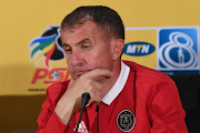 Milutin Sredojevic (Orlando Pirates Coach) during the Orlando Pirates and SuperSport United joint press conference at PSL Offices on August 09, 2018 in Johannesburg, South Africa. 