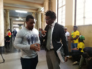 #FeesMustFall activist Mcebo Dlamini with his counsel Advocate Thembeka Ngcukaitobi at the Johannesburg Magistrate’s Court.