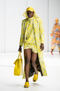 Model walking in debut showcase of Imprint SA Fashion Week Spring Summer 2024 runway. 
