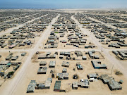 A drone view of the informal settlement where the descendants of the Herero victims live in Swakopmund, Namibia, February 27, 2024. 