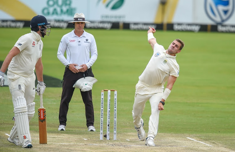 Anrich Nortje of South Africa during day 3 of the first International Test Series 2019/20 game between South Africa and England at Supersport Park, Centurion on 28 December 2019.